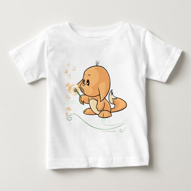 Camiseta Orange Kacheek desejando um dandelion (Frente)