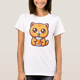 Camiseta Orange Katze trinkt Orangensaft
