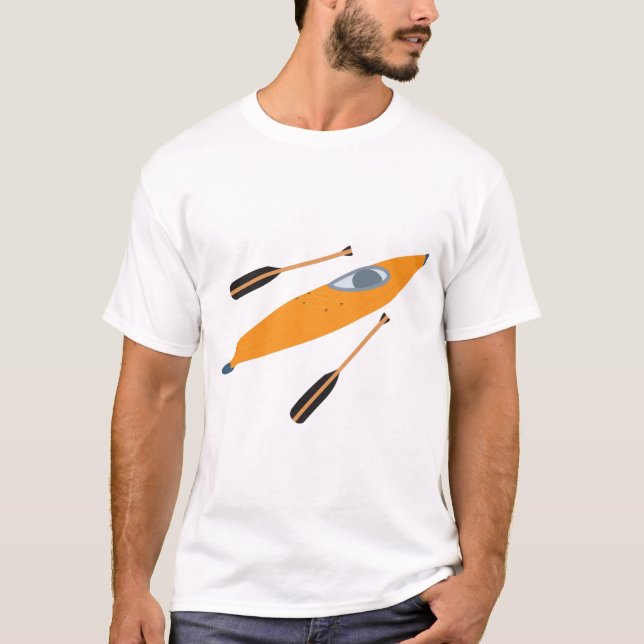 Camiseta Orange Kayak com Oars (Frente)