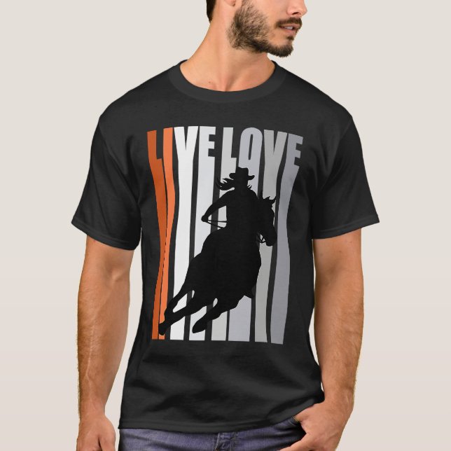 Camiseta Orange Love Rodeo Barrel Racing Race Racer Women C (Frente)