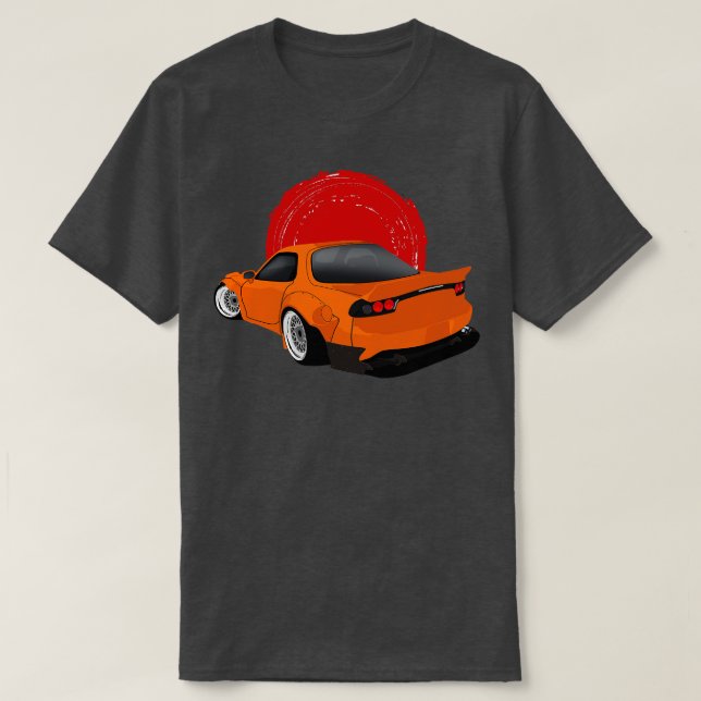 Camiseta Orange Mazda RX7 Rocket Bunny Back View (Frente do Design)