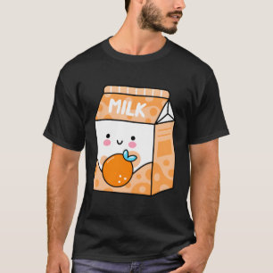 Camiseta Orange Milk Shake Kawaii - Fã de Animação Japonesa