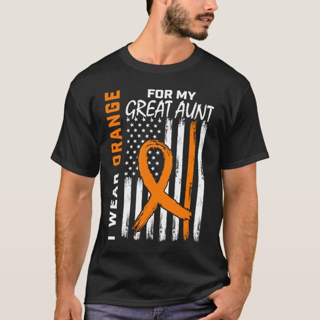 Camiseta Orange MS Great Aunt Multiple Sclerosis Awareness  (Frente)
