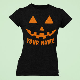 Camiseta Orange Pumpkin Personalizado Halloween Seu Nome