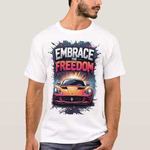Camiseta 🏁 Orange Racer Abrace a Liberdade Arte Splash