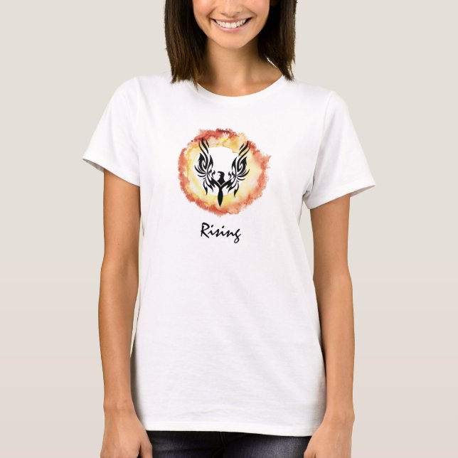 Camiseta *~* Orange Red Flame Black Fênix Ring of Fire (Frente)