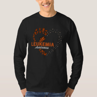 Camiseta Orange Ribon Butterfly Heart Leukemia Awareness Da