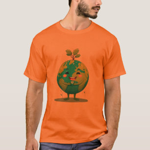 Camiseta Orange Smiley Earth Tee - Esperança Verde