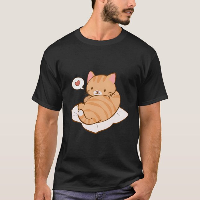 Camiseta Orange Tabby Cat Ginger Gatinho Kawaii (Frente)