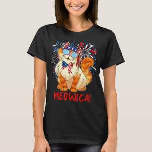 Camiseta Orange Tabby Gangsta Cat Tattoos Bandana 4 de julh