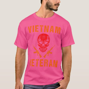 Camiseta Orange Vietnam Veteran - Caveira E Armas