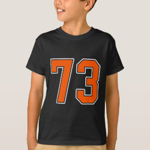 Camiseta Orange White Number 73 Jersey Player Uniform #73