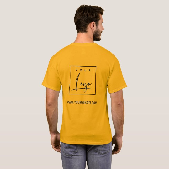 Camiseta Orange Yellow Business Adicionar seu nome de logot (Parte Traseira Completa)