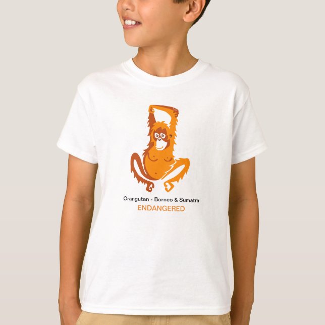 Camiseta ORANGUTAN- Imagem animal ameaçada - (Frente)