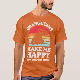 Camiseta Orangutanos me fazem feliz retrato sunset para hom