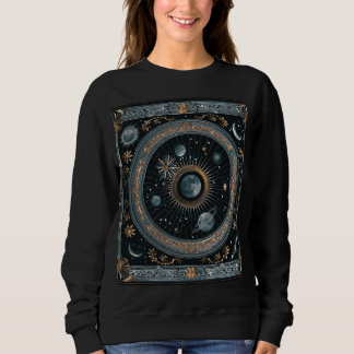 Camiseta Órbita Lunar Celestial Dourada com Astral Detalhad