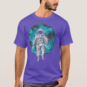 Camiseta Órbita perdida, astronauta flutuando no espaço