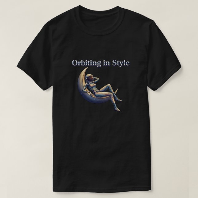 Camiseta Orbitando com estilo (Frente do Design)