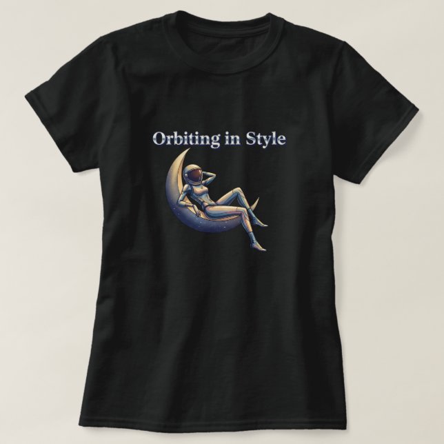 Camiseta Orbitando com estilo (Frente do Design)