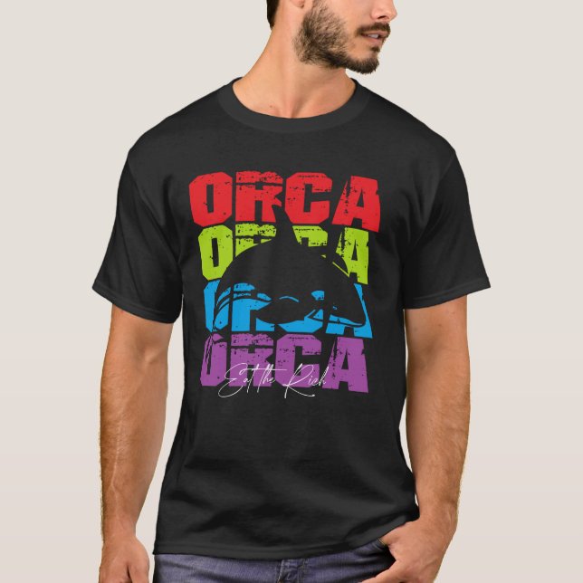 Camiseta orca come os ricos (Frente)