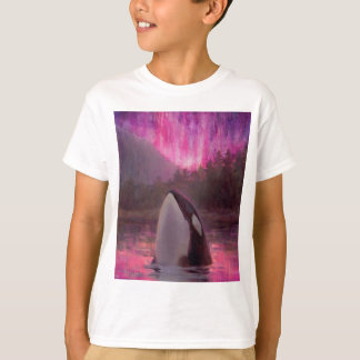 Camiseta Orca da baleia de assassino e aurora boreal