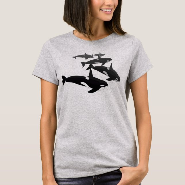 Camiseta Orca de Baleia e Camiseta Orca de Tamanho (Frente)