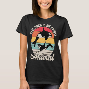 Camiseta Orca É O Meu Espírito Animal Retro Vintage Orca