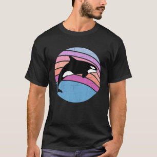 Camiseta Orca Family Vintage Retro Art, Família de Baleias
