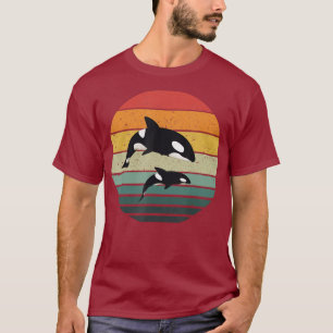 Camiseta Orca Family Vintage Retro Art Killer Whale