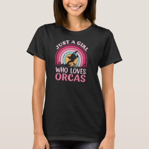 Camiseta Orca Fish Vintage Retrai Apenas Uma Menina Que Ama