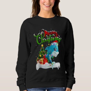 Camiseta Orca Fish Xmas Decorações Papais noeis Orca Natal