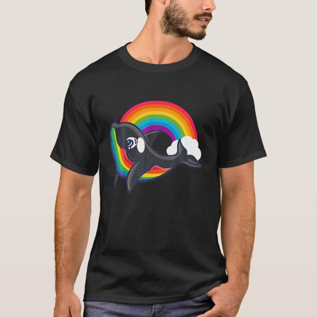 Camiseta Orca Gay Rainbow LGBTQ Pride (Frente)