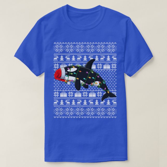 Camiseta Orca Killer Whale Lover Santa Hat Ugly Orca Christ (Frente do Design)