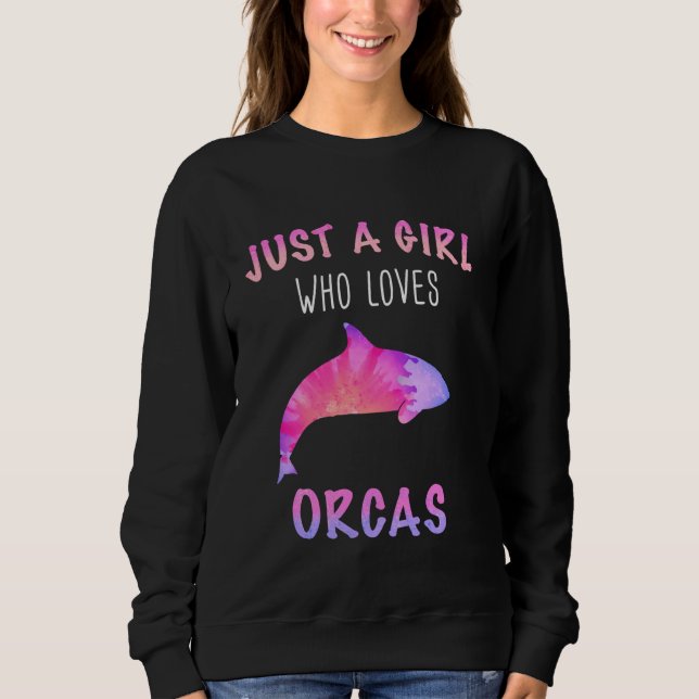 Camiseta Orca Killer Whale Ocean Só uma garota de Long Slee (Frente)