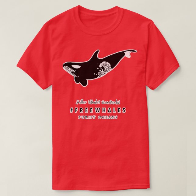 Camiseta Orca Killer Whale Sea Panda Freewhales (Frente do Design)