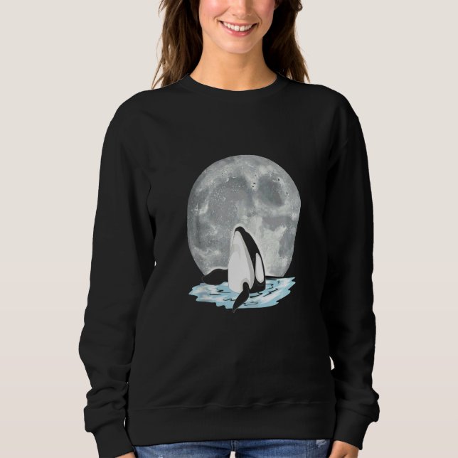 Camiseta Orca  Luar da Lua Lua Cheia Oceano Animal Baleia A (Frente)