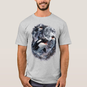 Camiseta Orca Moon Baleia Assassina Oceano Vida Marinha