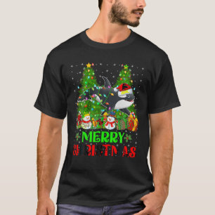 Camiseta Orca Natal Árvore Luzes Correspondentes Papais noe