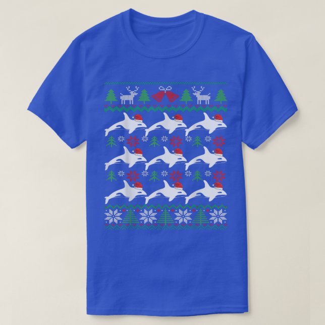 Camiseta Orca SantaBaleia de Natal Feia790 (Frente do Design)
