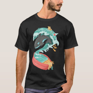 Camiseta Orca Tsunami Piscina Inflável Salvar a Vida Selvag