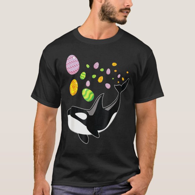 Camiseta Orca Whale Killer Como Páscoa De Ovo Dia Para Meni (Frente)