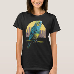 Camiseta Orçamento Budgerigar Parakeet City Skyline Parrot