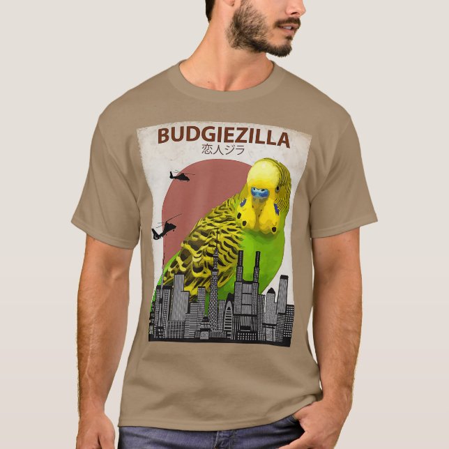 Camiseta Orçamento de Orçamento de Bugerigar Parakeet (Frente)