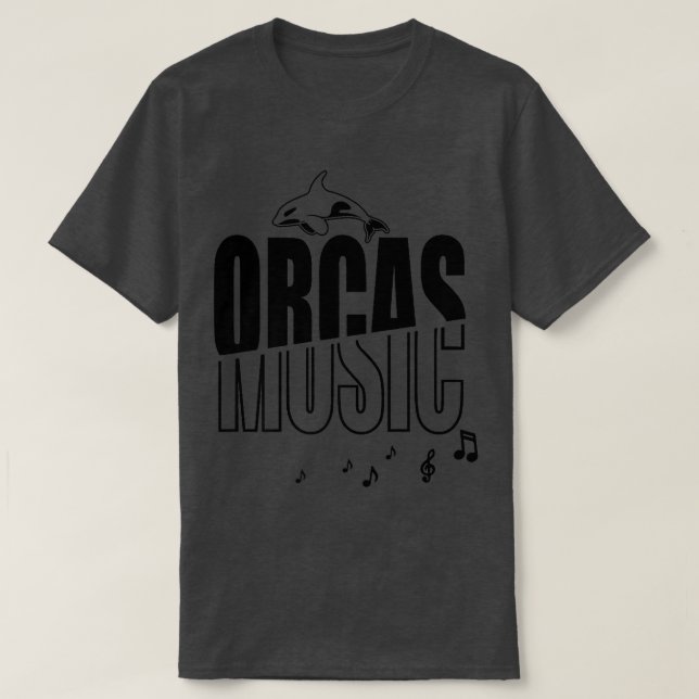 Camiseta Orcas e Musical Piano Choir Whale (Frente do Design)