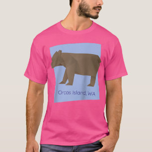 Camiseta Orcas Island Brown Origami Bear Abstrato Geométric
