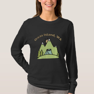 Camiseta Orcas Island Wa Mounains subindo acampamento