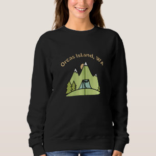 Camiseta Orcas Island Wa Mounains subindo acampamento