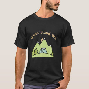 Camiseta Orcas Island Wa Mounains subindo acampamento