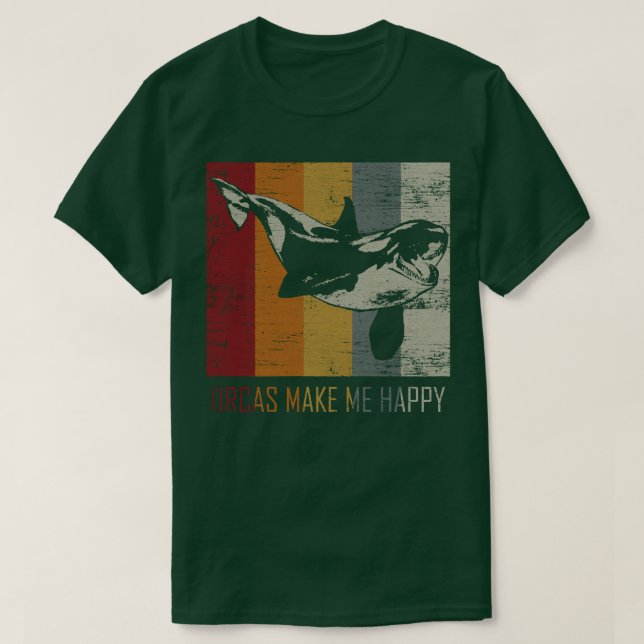 Camiseta Orcas Make Me Happy Animal Orca Killer Whale Pullo (Frente do Design)