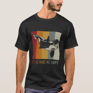 Camiseta Orcas Me Faz Feliz Baleia Assassina